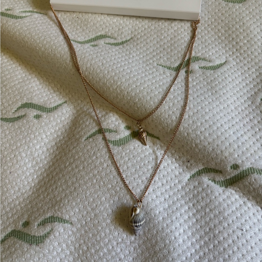 Ardene Gold Double Layer Shell Necklace